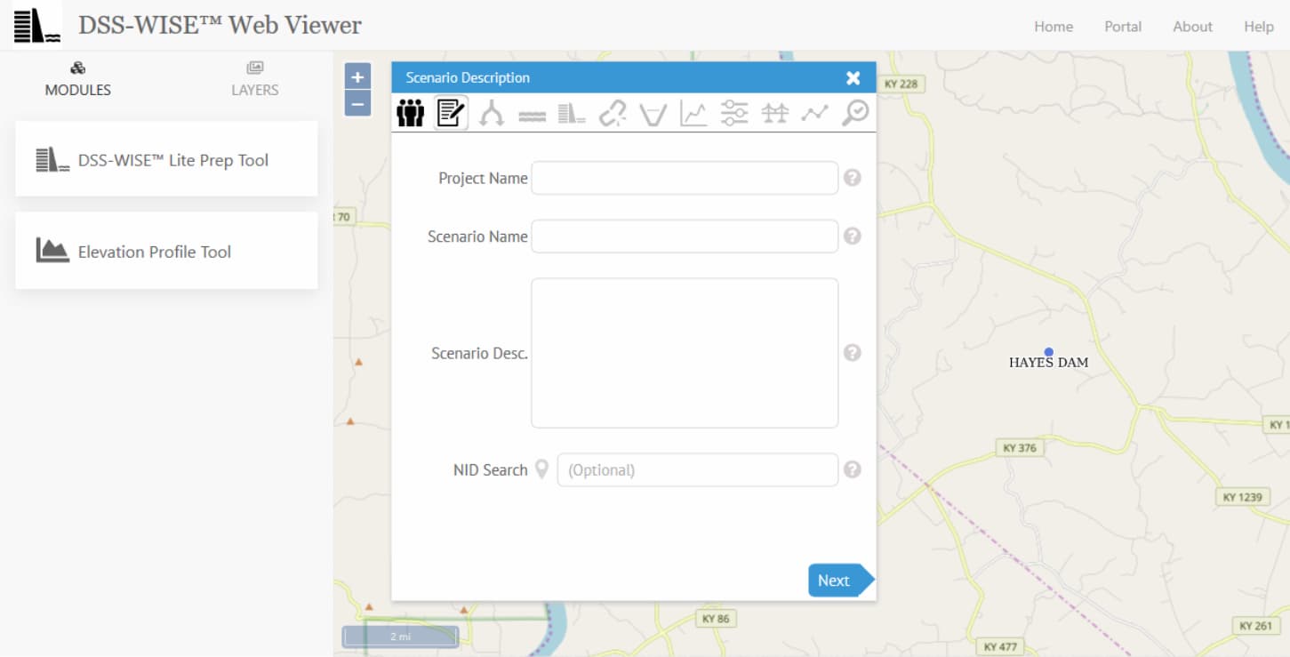 DSS-WISE Web version 2.0 Viewer interface